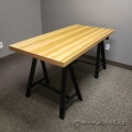 Light Tone Work Table w/ A-Frame Black Legs